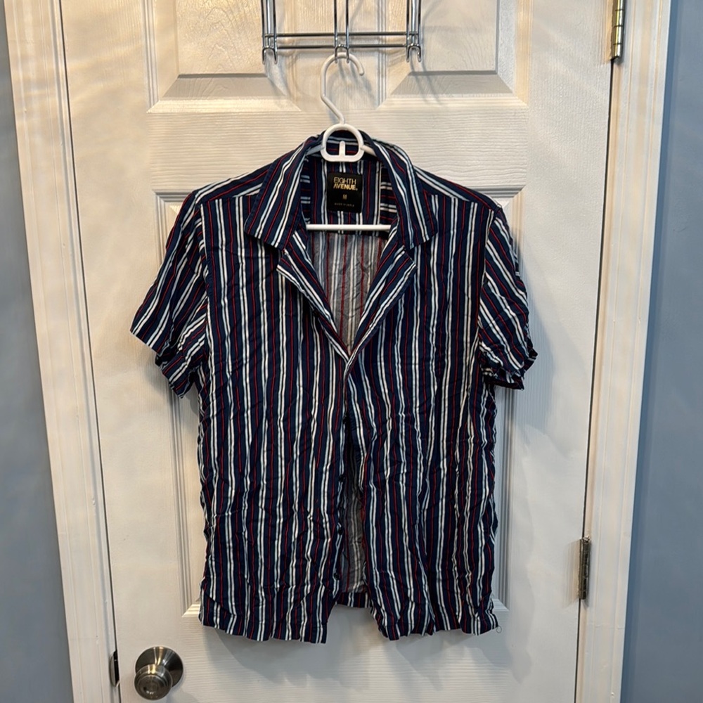 H&M Striped Short Sleeve Button-Up Shirt
